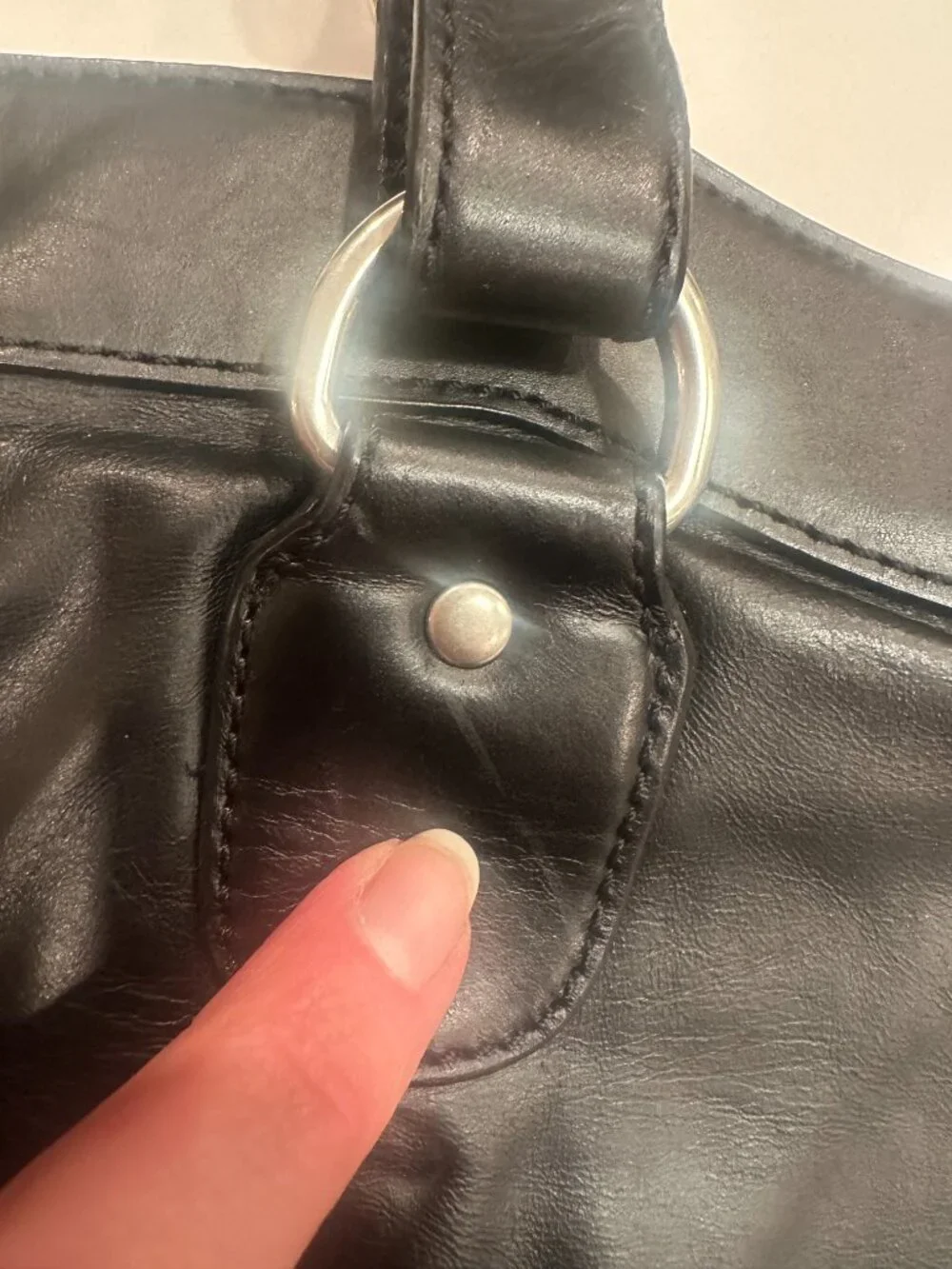 Club Monaco Black Leather Shoulder Bag